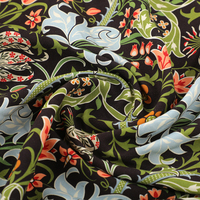 Impression numérique personnalisée haut de gamme, motif floral sur tissu uni 100% rayonne, léger et respirant, sur commande pour t-shirts