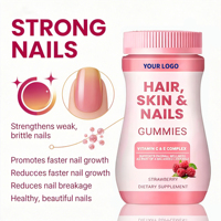Suplemen Kecantikan Vitamin C & E Kompleks Rasa Stroberi untuk Rambut, Kulit, dan Kuku OEM/ODM