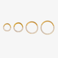 Anneau de nez articulé en titane YW ASTM F136 G23 pour septum, hélix, conque, daith, tragus – Bijou de piercing corporel pour femme