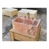 Newstar Natural Pink Marmor Waschbecken Bad Toilette Wand halterung Hand waschbecken Waschbecken für Badezimmer