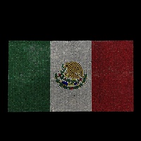 2026 Bendera Negara-negara Amerika Utara Terlaris Meksiko Amerika Serikat Kanada Bendera Berhias Kristal Transfer Rhinestone Motif Berkilau