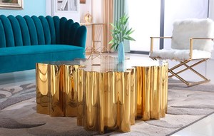 <span class=keywords><strong>Table</strong></span> basse en acier inoxydable doré de luxe, design unique et moderne, racine d'arbre, <span class=keywords><strong>souche</strong></span>, pour le salon - Product Image 6