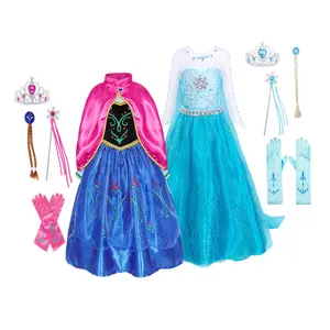 Wholesale Girls Elsa Dress Cosplay Costume Elsa Princess Dress New Design Kids Children Princess Dress