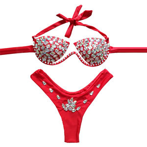 थोक सेक्सी थोंग स्ट्रिंग हेल्टर बिकनी गैन्स्टान क्रिस्टल बिकनी ड्रेसवियर डायमंड सेट स्विमसूट महिला तैराक - Product Image 6