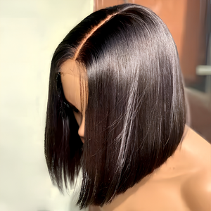 Perruques Bob Courtes en Cheveux Humains Naturels Vietnamiens Bruts Double Drawn avec Dentelle Frontale, Sans Colle, <span class=keywords><strong>de</strong></span> Luxe, pour Femmes Noires, Vente en Gros, Perruque Bob Abordable - Product Image 1