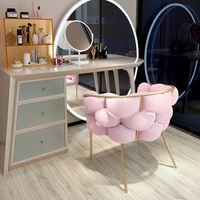 Fauteuil de Maquillage Moderne et Simple pour Chambre de Fille, Tabouret de Coiffeuse à Dossier, Chaise de Salon de Manucure, Chaise de Salon Luxe Léger, Vente en Gros