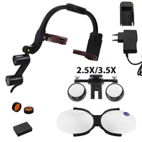 Lampe frontale LED dentaire, Loupes dentaires 2.5X 3.5X, Loupes dentaires LED sans fil, Phare chirurgical pour opérations dentaires