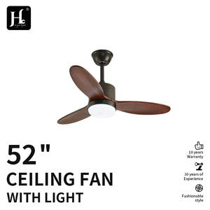 Lámpara de techo de madera contrachapada de 52 pulgadas para sala de estar con ventilador y lámpara - Product Image 2