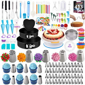 Utensilios <span class=keywords><strong>de</strong></span> Repostería: Herramientas <span class=keywords><strong>de</strong></span> Decoración <span class=keywords><strong>de</strong></span> Pasteles, Alisador <span class=keywords><strong>de</strong></span> Silicona, Raspador, Soporte Giratorio, Juego <span class=keywords><strong>de</strong></span> Boquillas para Decorar, Cupcake DIY, Comida para Fiestas - Product Image 1