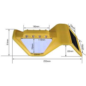 <span class=keywords><strong>Reflector</strong></span> de barandilla de carretera, delineadores de barandilla de luz LED amarilla, delineador trapezoidal reflectante de barandilla Solar - Product Image 4