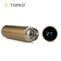 Bouteille d'eau intelligente TOPKO, bouteille d'eau en acier inoxydable, affichage de la température LED, thermos