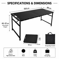 Table de camping pliable compacte avec structure de verrouillage à montage rapide pour repas en plein air, pique-nique, barbecue et voyages
