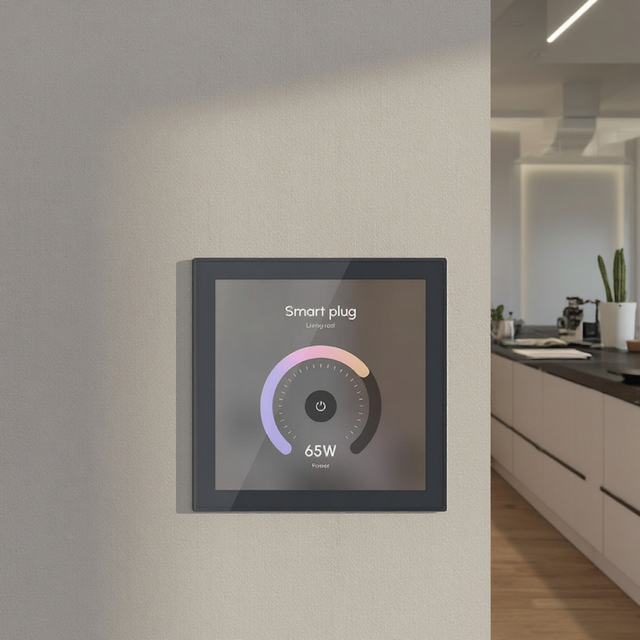 Flush Mount Smart Center Control Panel with IPS Display Android OS 7.6 Inch Touchscreen for Home & Hotel Automation