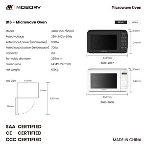 MOBORV Kit d'Enjoliveur Certifié SAA en Acier Inoxydable 20L Léger <span class=keywords><strong>pour</strong></span> Four <span class=keywords><strong>Micro</strong></span>-ondes de Placard Supérieur de Camping-car, Caravane, VR B16 - Product Image 3