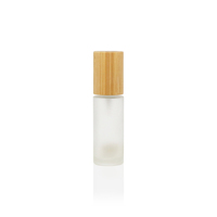 Botol Semprot Kaca Buram Ramah Lingkungan Grosir Alami dengan Tutup Bambu Kemasan Kosmetik Isi Ulang untuk Perawatan Kulit
