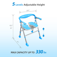 Chaise de douche pliante en U ZS CARE, réglable en aluminium, capacité 150 kg, garantie 1 an, sécurité salle de bain, soins à domicile