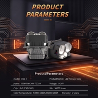 Proyector LED Láser Directo de 3 Pulgadas y 5 Lentes para Faros Delanteros, 118W, Luz Alta y Baja, Súper Brillante, Luces de Proyección Automotrices Bi-Lente para Reequipamiento