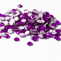 ZK Factory Vente en gros Strass décoratifs écologiques couleur violet néon SS16 SS20 S330 en verre à dos plat 12 facettes