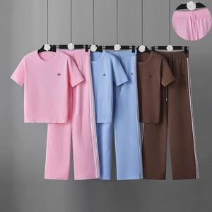 Conjunto de Dos Piezas para Mujer, Estilo Coreano, Informal, Holgado, con Pantalones Anchos, Verano 2026, Atuendo Versátil - Product Image 1