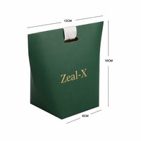Boîte cadeau en papier vert foncé avec logo personnalisé, ruban de fermeture, boîte d'emballage de luxe en vert forêt mat pour bijoux, bonbons, cadeaux de mariage