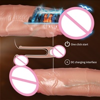 Manchon d'extension pénienne électrique réaliste en silicone avec texture vasculaire authentique, aide à la retardation et jouet sexuel.