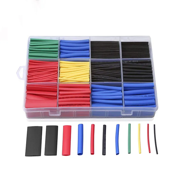 530PCS PE Termoencogible Schrumpfschlauch Polyolefin Tube Wrap Insulation Heat Shrinkable Sleeve Heat Shrink Tubing