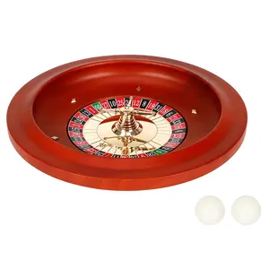11 inch Wooden Roulette Wheel Machine, Solid Wood Casino Roulette Wheels for Adults, with 2 Balls