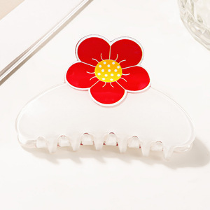 Elegant Flower Acrylic Hair Claw <b>Clip</b> with Rhinestone Custom Logo Fashion Daily Use Girls Hair Accessories - Product Image 4