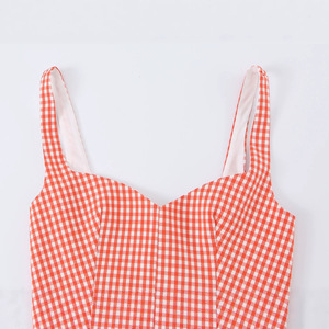 Vestido Mini Casual a Cuadros para Mujer, Estilo <span class=keywords><strong>Princesa</strong></span>, Vintage, con Corte en A y Dobladillo Acampanado, Personalizado 2026, OEM/ODM por Fábrica de Ropa China - Product Image 4