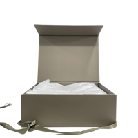 Boîtes rigides de luxe biodégradables personnalisées, grandes et pliables, pour literie, avec fermeture magnétique, pelliculage mat, ruban et doublure en éponge, pour la maison