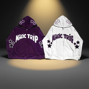 Sudadera con capucha de felpa francesa personalizada para hombre, de invierno, ecológica, con estampado puff, sin cordones delanteros, 100% algodón, extragrande y gruesa. - Product Image 1
