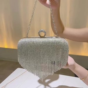 Women Luxury <b>Cute</b> Tassel Evening Clutch Bag Rhinestones Wedding Party <b>Purse</b> Handbag - Product Image 2