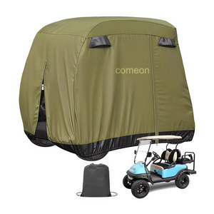 Cubiertas de carrito de golf para 2-4 pasajeros Club Car 400D cubierta de carrito de golf duradera impermeable con tres puertas con cremallera a prueba de viento a prueba de sol - Product Image 5