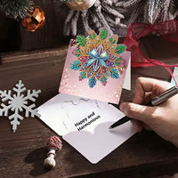 Ensemble de 8 cartes de vœux à peindre au diamant DIY, motifs de Noël, cartes artisanales en diamant pour anniversaire, Thanksgiving et fêtes