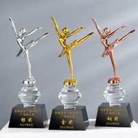 Trophée de danse doré personnalisé, statue de danseuse de ballet personnalisée avec gravure sur mesure pour les concours de danse et les cadeaux