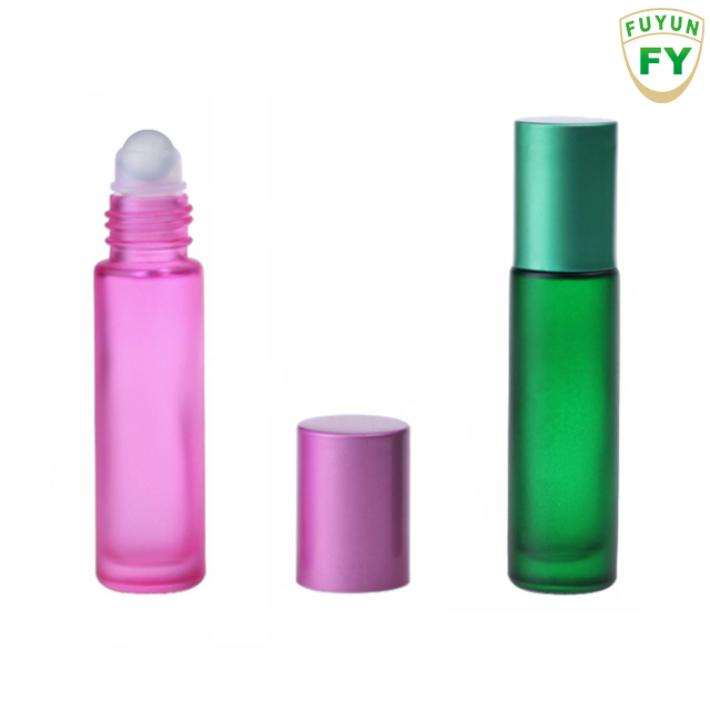 Coloré 10ml Givré bouteille de Rouleau D'huile Essentielle Bouteilles En Verre De Parfum Rouleau Sur Bouteille