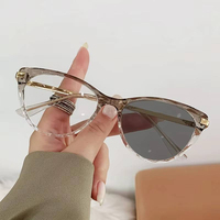 Lunettes de lecture pour filles, petites, en plastique métallique, œil de chat, transparentes, anti-reflet, anti-lumière bleue