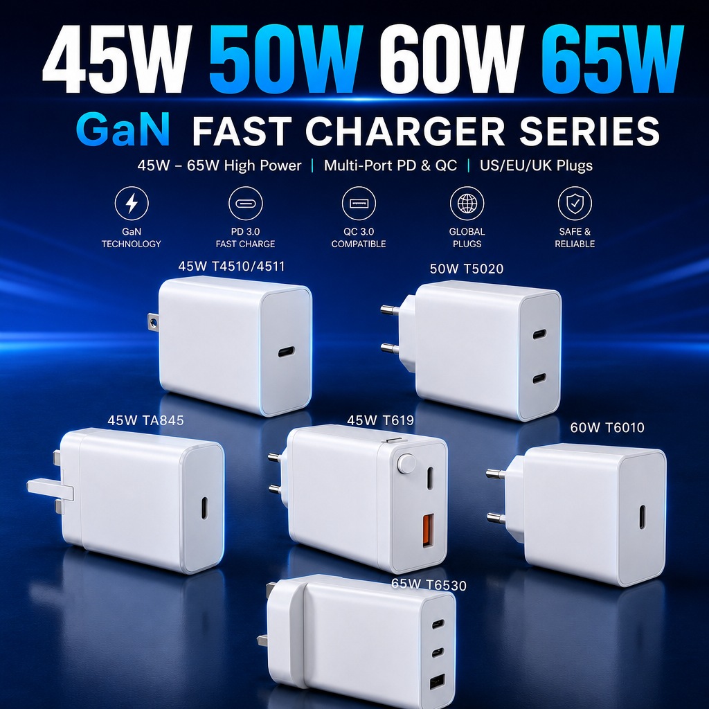 45W 50W 60W 65W Adapter Travel Gan Super Fast Charging Usb Type C Mobile Phone Charger for Apple Iphone 17 18 Pro Max Samsung