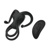 Anneaux péniens télécommandés Tête de Bœuf, design à double corne, double stimulation, 10 vibrations, rechargeable USB, étanche IPX7, faible bruit