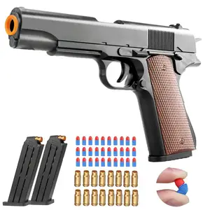 Hot Christmas Birthday Gift Planer Shell Plastic Toy Gun M1911 G-lock Safety Environmental Boy Soft Bullet Gun outdoor toy