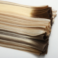 Extensiones de Cabello Ruso Premium Genius Weft, Invisibles, Remy, Cabello Virgen 100% Natural, Cabello Humano Real, Ombre Balayage