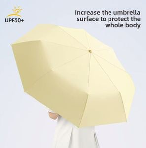 Sombrilla de 8 Varillas con Protección UV, Plegable en Tres Partes, Varillas de Hierro, Mango de Plástico, Ligera, Regalos Empresariales de Lujo - Product Image 3