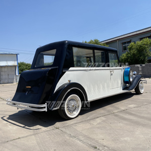 Coche de Lujo Bicolor Blanco y Negro, Estilo Vintage, Eléctrico, con Llanta de Repuesto, para Bodas y Eventos - Product Image 2