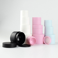 Pot en plastique vide pour cosmétiques, 20g, 50g, 100g, 250g, blanc clair, rose, jaune, vert, corps de pot en PP + bouchon en PP ISO8317/CE