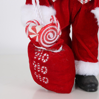 SOTE Haute Qualité Père Noël 18 Pouces Rouge En Peluche Transportant Cadeau Bonbons Sac Debout Intérieur Décorations De Noël
