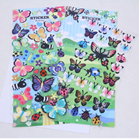 Autocollants 3D Papillons Dessins Animés pour Enfants, Feuilles d'autocollants Mignons Insectes avec Coccinelles et Abeilles pour Récompenses en Classe Maternelle