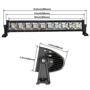 Barre lumineuse LED à une rangée de 22 pouces, 100W, pour camion, voiture, 4x4, température de couleur réglable, blanc ambre, double couleur, haute puissance, 12V 24V - Product Image 5