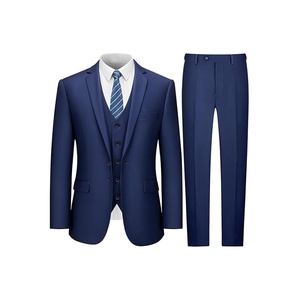 Ensemble de 3 costumes classiques pour hommes, tenue de bureau décontractée pour l'été, vêtements formels, mélange de polyester de qualité supérieure, respirant, confortable, durable - Product Image 4