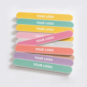 Custom Logo Nail Files 100/180 Grit Double Sides Emery Boards Reusable Nail Files for Acrylic Fingernails