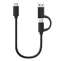 Cable de Datos USB 3.1 Tipo-C 2 en 1, Carga Rápida de 3A, 10Gbps, Conductor de Cobre Puro Trenzado, Revestimiento de PVC, para Computadora, Automóviles y Auriculares